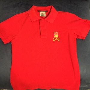 Red psycho bunny short sleeve polo size S 7/8